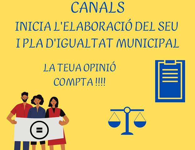 Canals inicia la elaboración de su I Plan de Igualdad con una encuesta a la ciudadanía