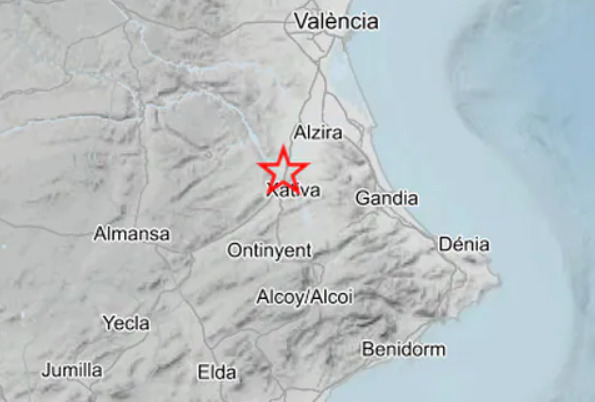 Un leve terremoto se deja sentir en varios municipios de la Costera y la Vall d’Albaida