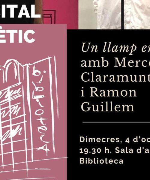 La Biblioteca municipal de Xàtiva celebra este miércoles el recital poético «Un llamp a la nit»