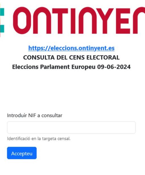 Ontinyent habilita una web de consulta ‘online’ del censo electoral para las elecciones en el Parlamento Europeo